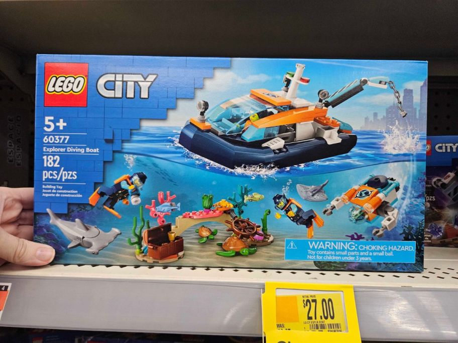 LEGO City Explorer Diving Boat box on shelf in store