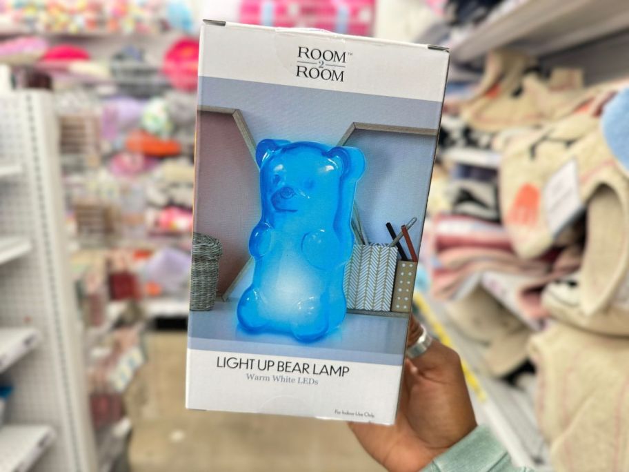 Light-Up Bear Lamp 4in x 7in box in hand in store