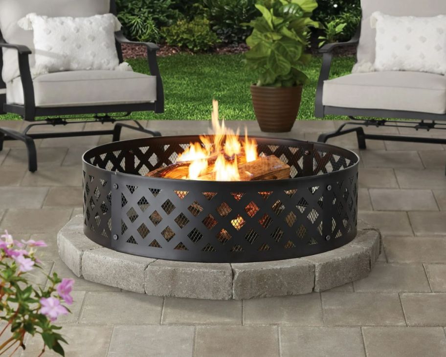  fire pit ring on a patio