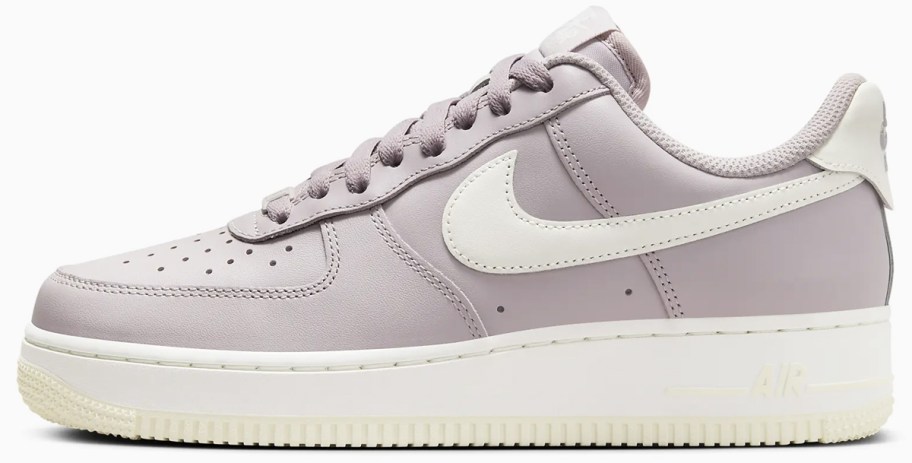 light purple and white nike sneaker