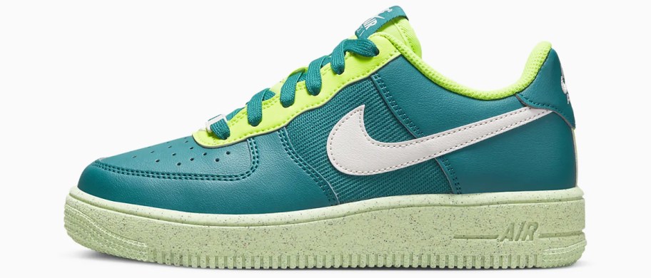 teal and green nike sneaker