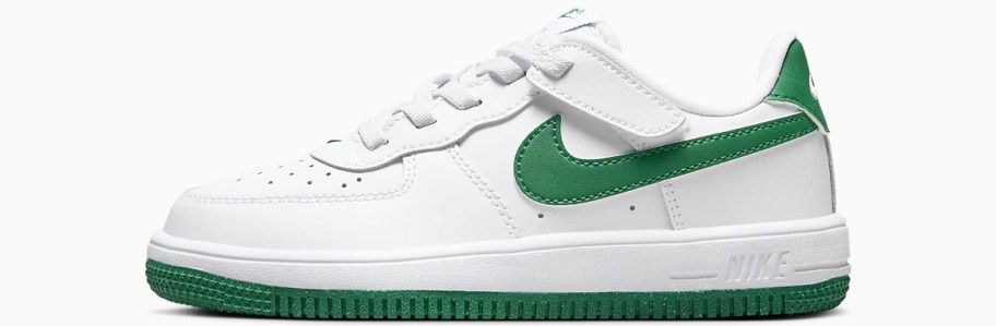 white and green nike kids sneaker