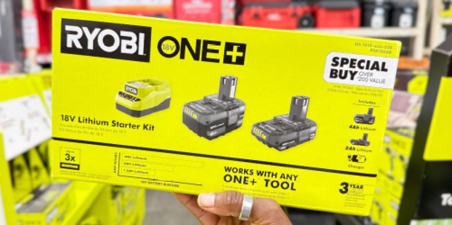 Up to 75% Off Home Depot Power Tools + Free Shipping | RYOBI Battery Starter Kit Only $69 Shipped