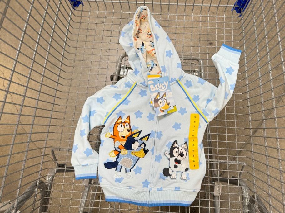 A Sam's Club Bluey Jacket in a cart