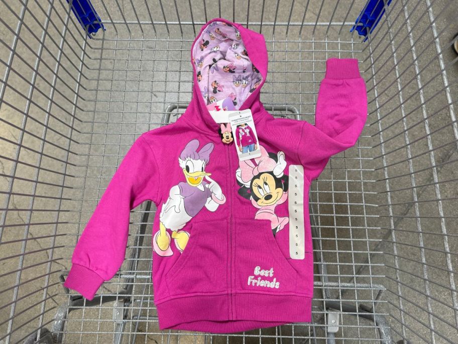 A Sam's Club Disney Friends Jacket in a cart