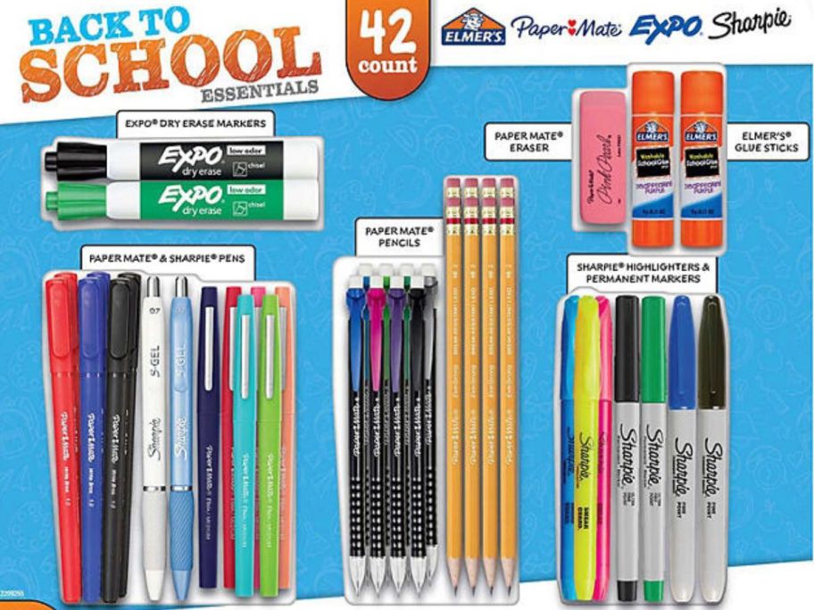 Back To School Essentials 42-Piece School Supply List Value Pack