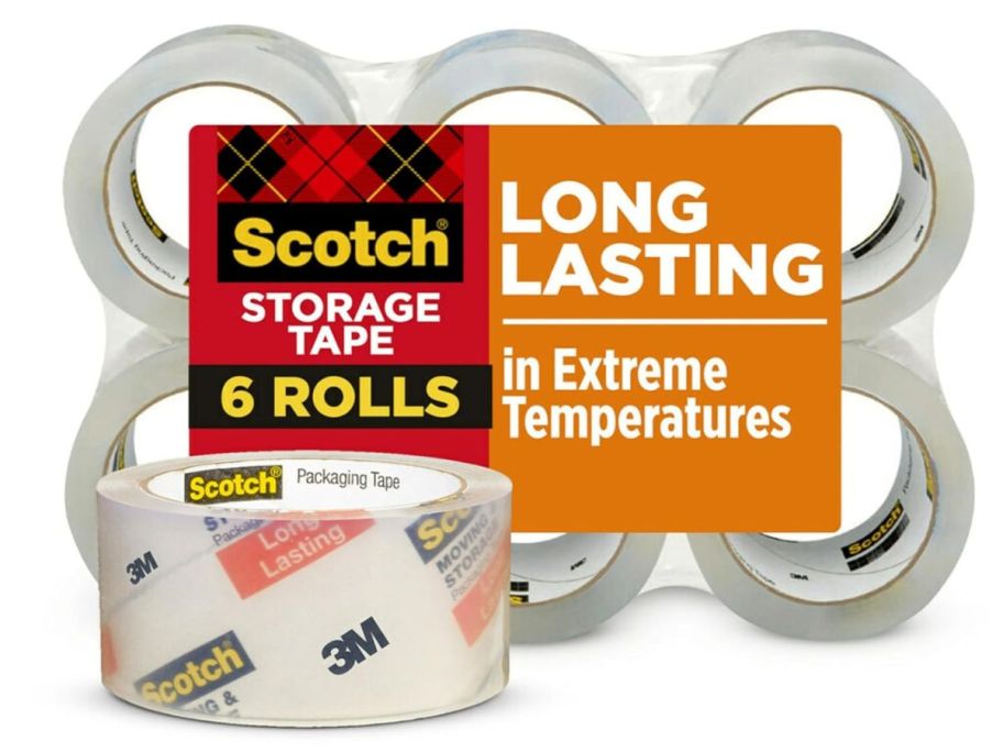 Scotch Long Lasting Storage Packaging Tape 6-Pack stock image