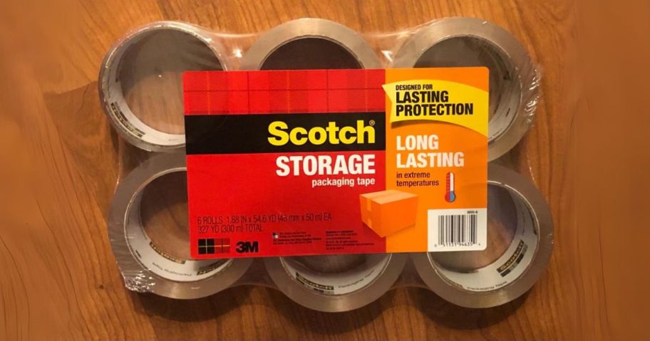 Scotch Long Lasting Storage Packaging Tape 6-Pack on table