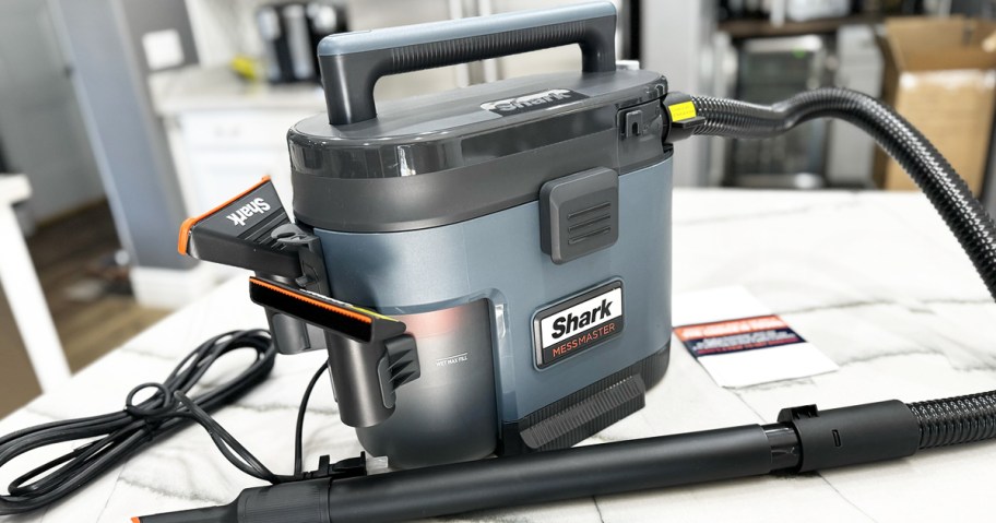 Shark MessMaster vacuum on kitchen counter