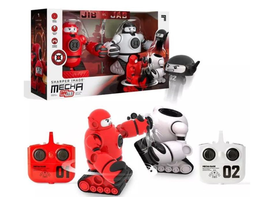 Sharper Image Mecha Rivals Remote Control Ejecting Battle Robots 35-Piece Set stock image