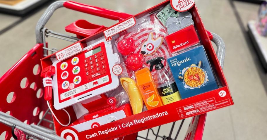 A Target Cash Register in a Target shopping cart