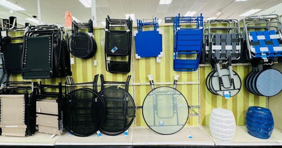 Target Patio Tables and Chairs displayed in store