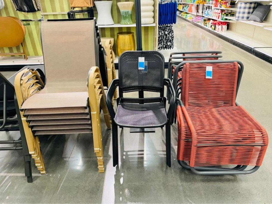 three outdoor chairs at Target