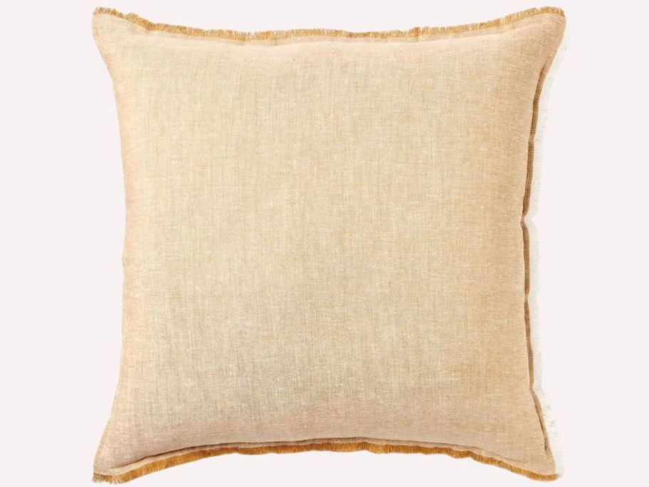 Threshold Oversized Reversible Linen Square Throw Pillow Dark Tan