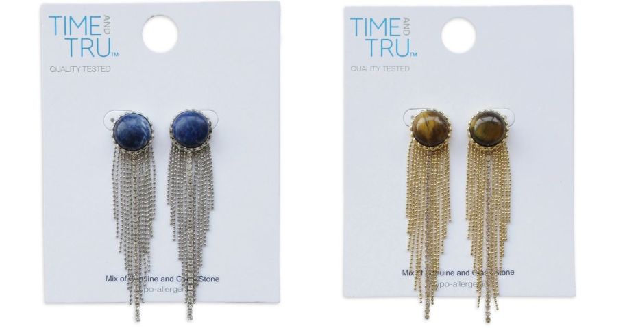 Time and Tru Fringe Tassel Earrings stock images