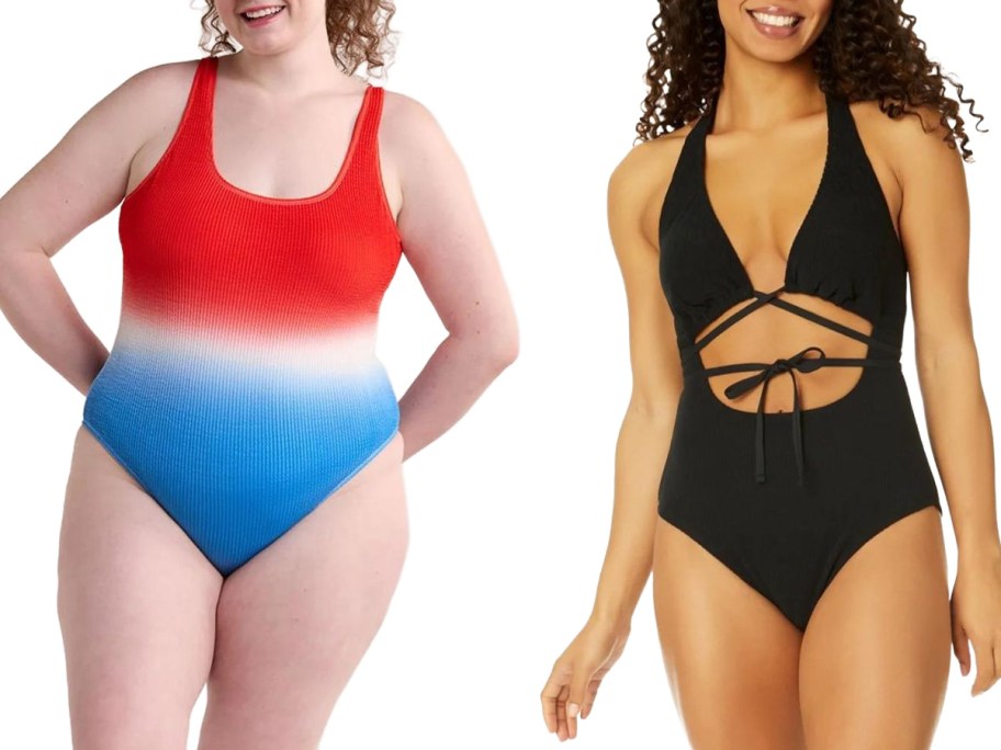 Stock image of two women wearing Walmart bathing suits