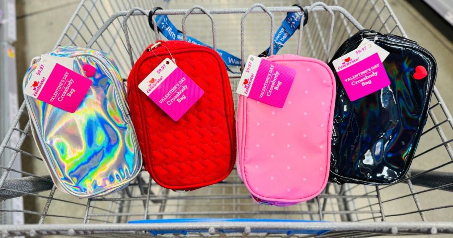 Walmart Crossbody Bags in a cart