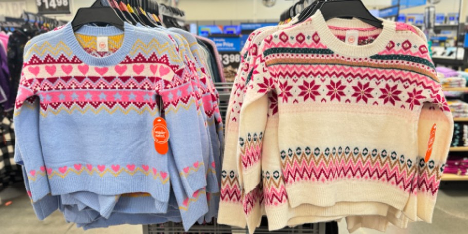 Wonder Nation Girls Fair Isle Sweater Only $15.98 on Walmart.online + More