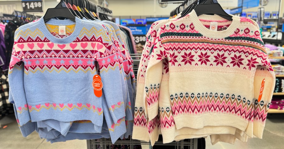 Walmart Girls Wonder Nation Fairisle Sweaters