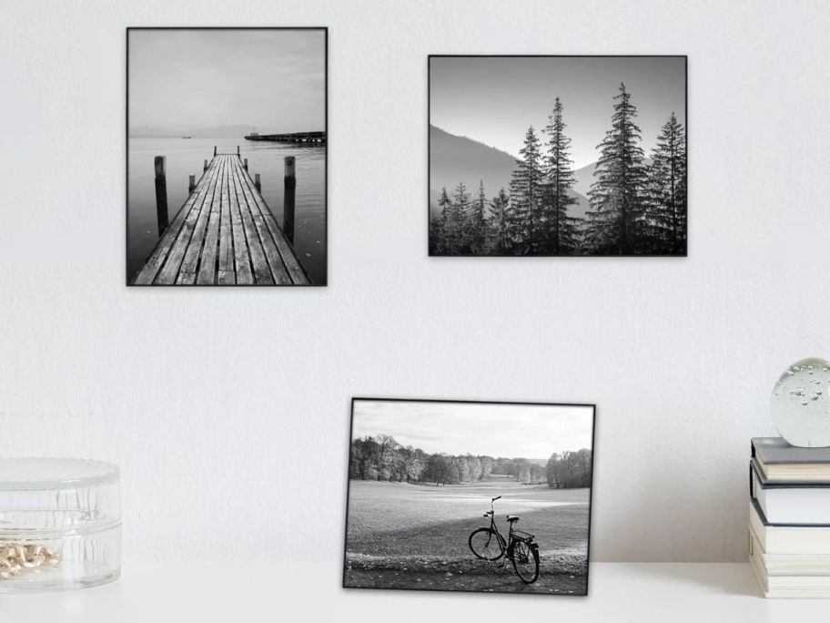 3 mainstays black picture frames 