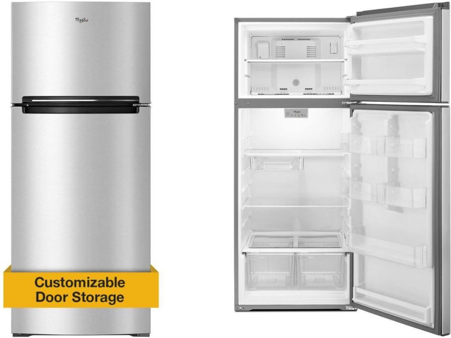 Whirlpool 18 cu. ft. Top Freezer Refrigerator in Stainless Steel