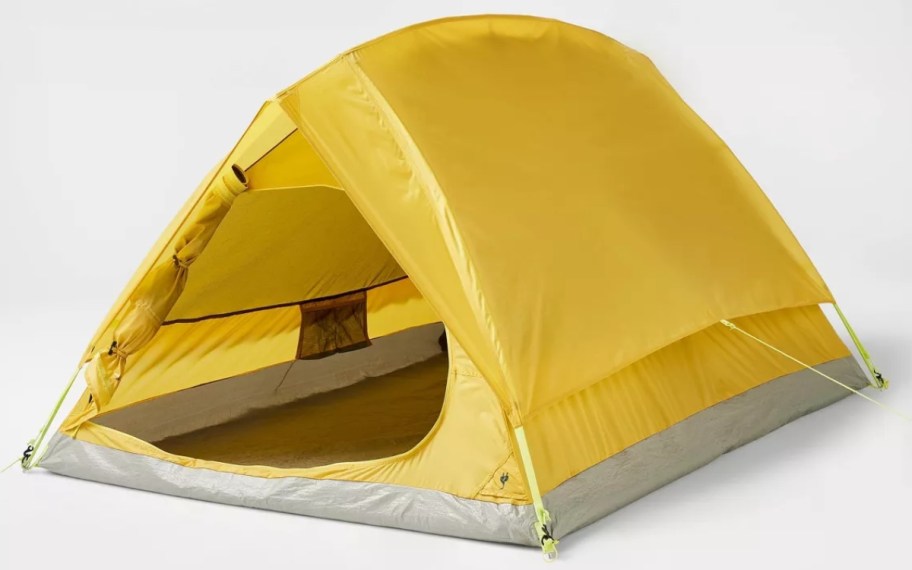 yellow A frame 2-person camping tent