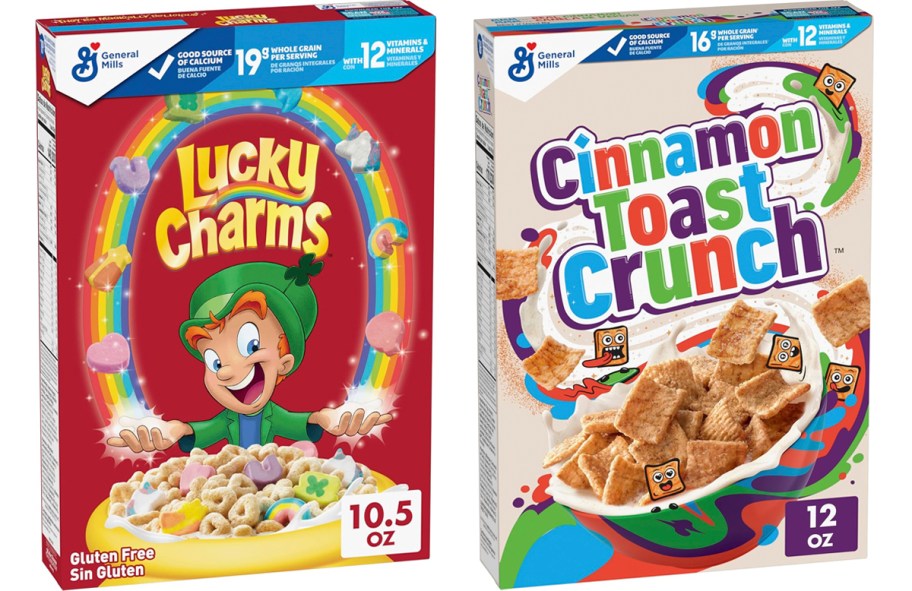 general mills lucky charms and cinnamon toast crunch cereal 