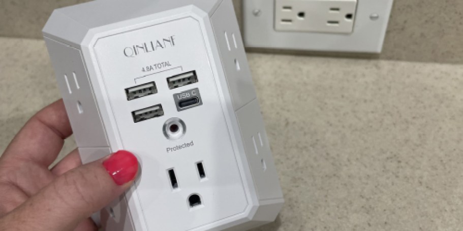 Wall Outlet Extender & Surge Protector Just $9.98 Shipped For Prime Members