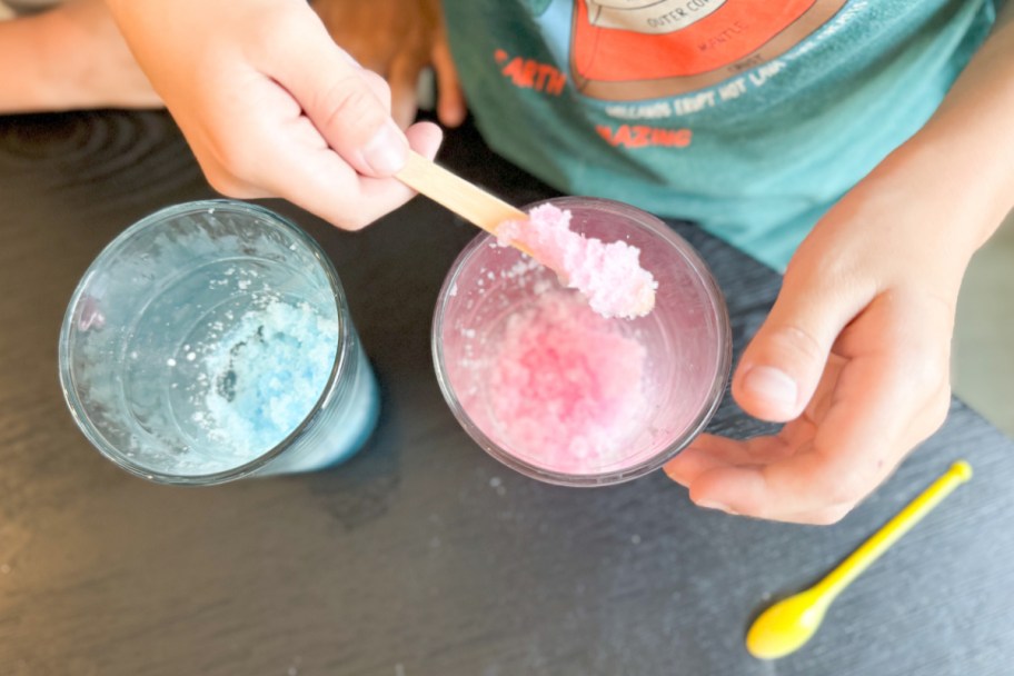 polymer crystal mixture on stick