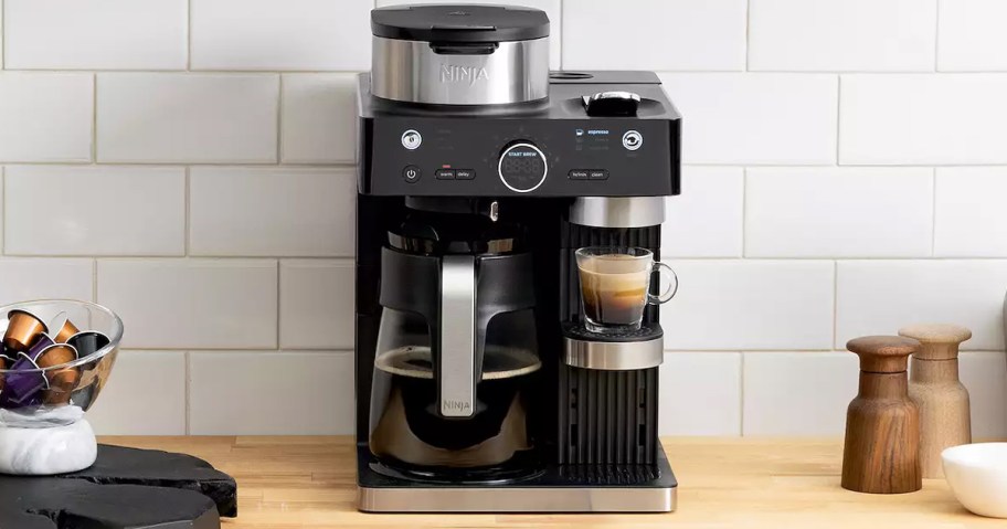 ninja barista coffee system on table