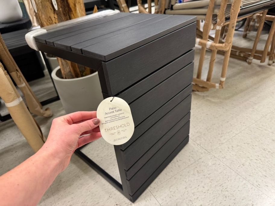 an outdoor side table