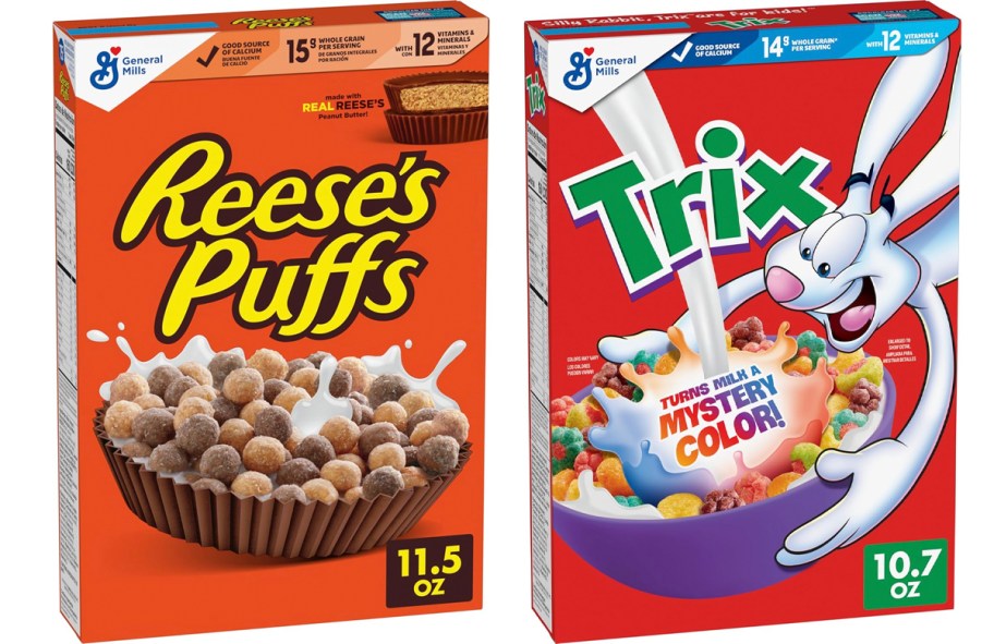 general mills reeses puffs and trix cereal 