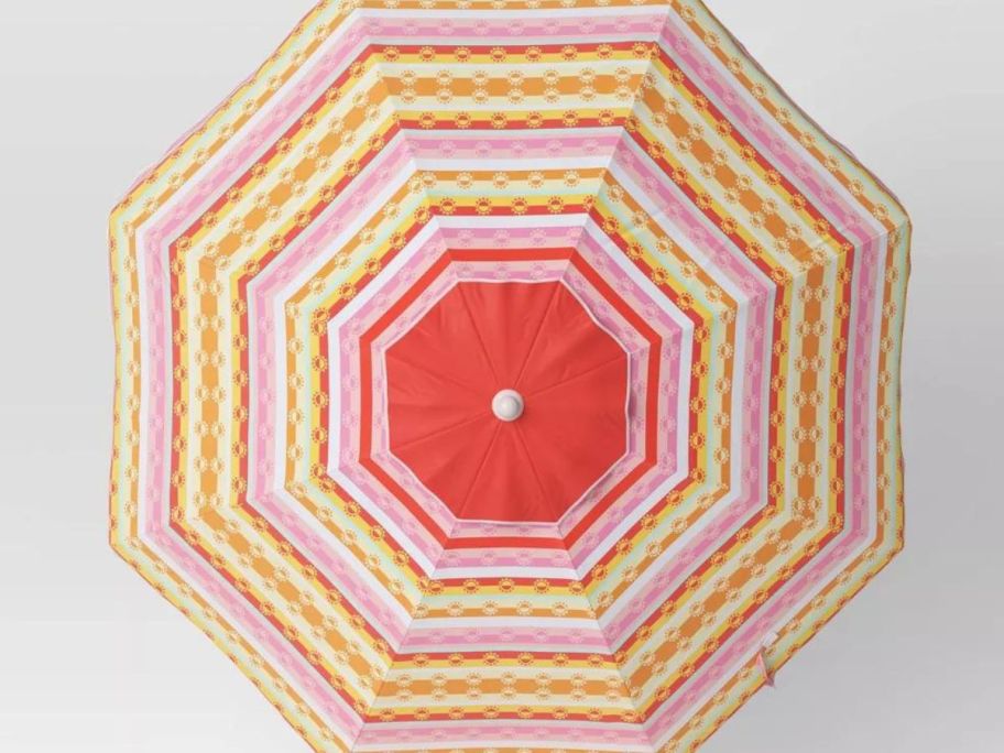 Sun Squad 7' x 7' Round Outdoor Patio Beach Umbrella stock image