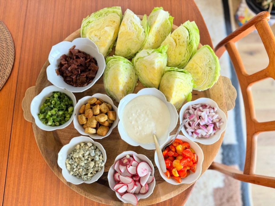 wedge salad bar for a party on a table