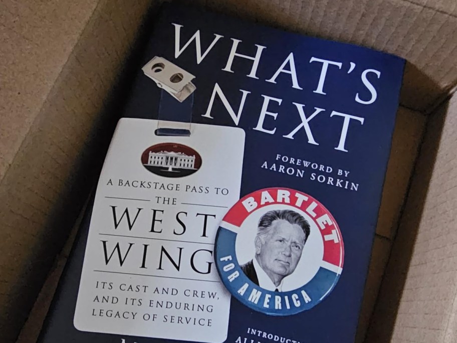 West Wing book in shipping box