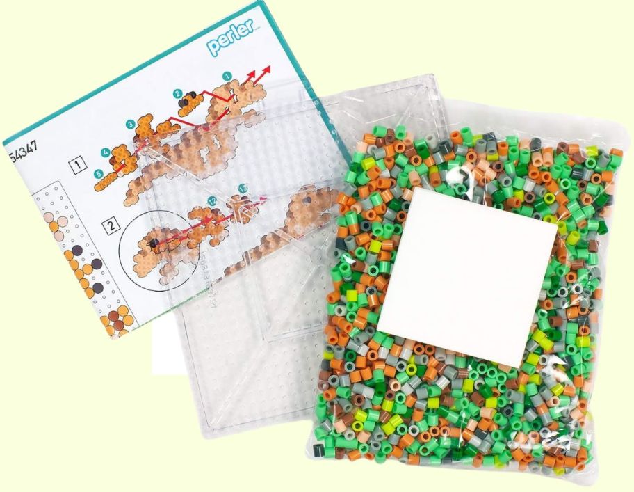 contents of 2000 piece dino perler kit