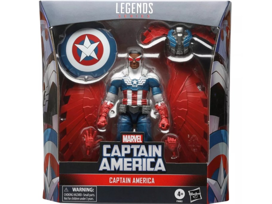 Marvel Captain America action figure with accessories in the box