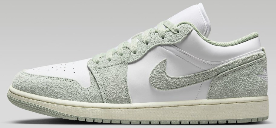 white and light green nike air jordans