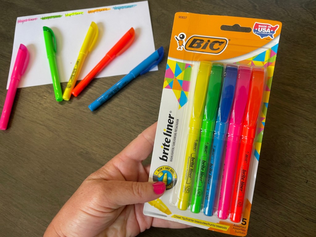 5 pack of Bic Briteliner highlighters