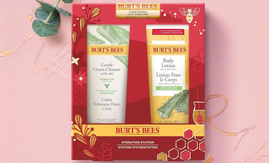 burts bees boxed 3 piece holiday gift set 