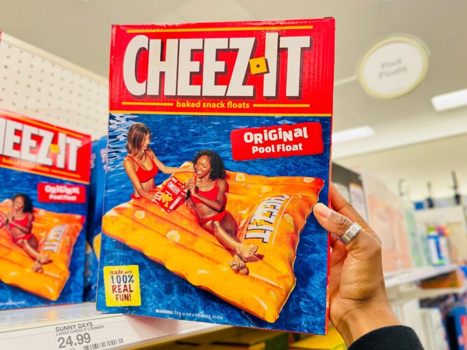 A person Cheez-It Pool Float