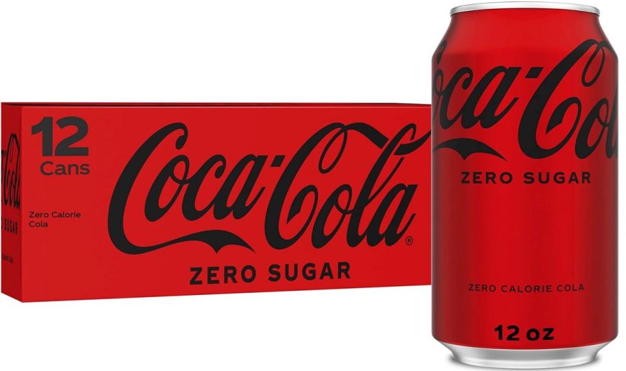 stock image of box of coke zero cans