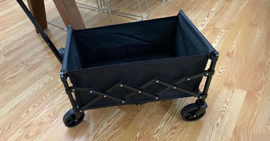 Collapsible Foldable Wagon Cart on wood floor