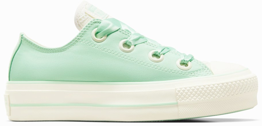 mint green platform sneaker