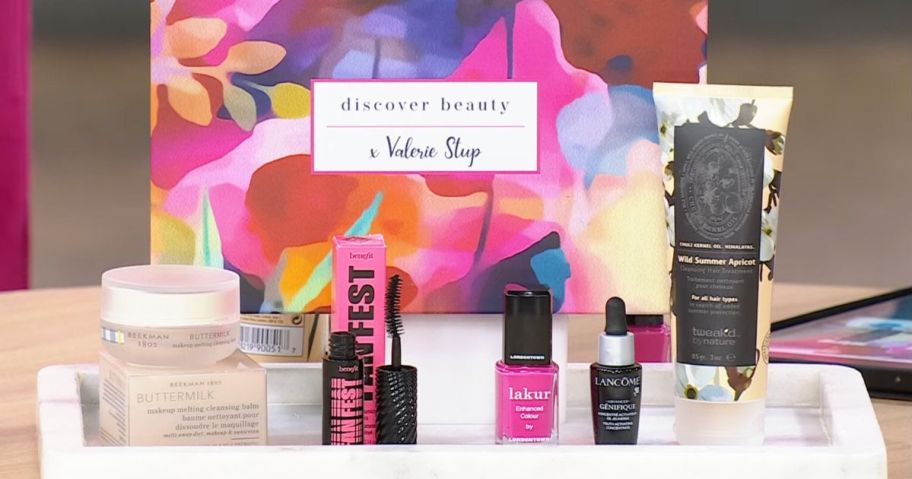 A Discover x Valerie Stup Sample Box on a table 