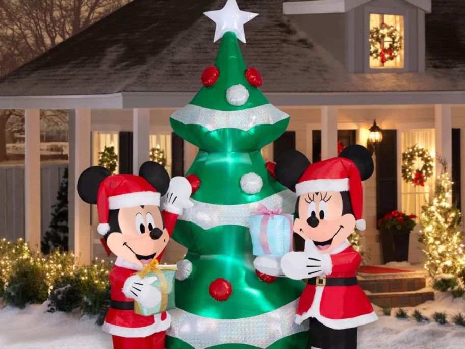 Disney 10' Pre-Lit Inflatable Mickey & Minnie Tree 