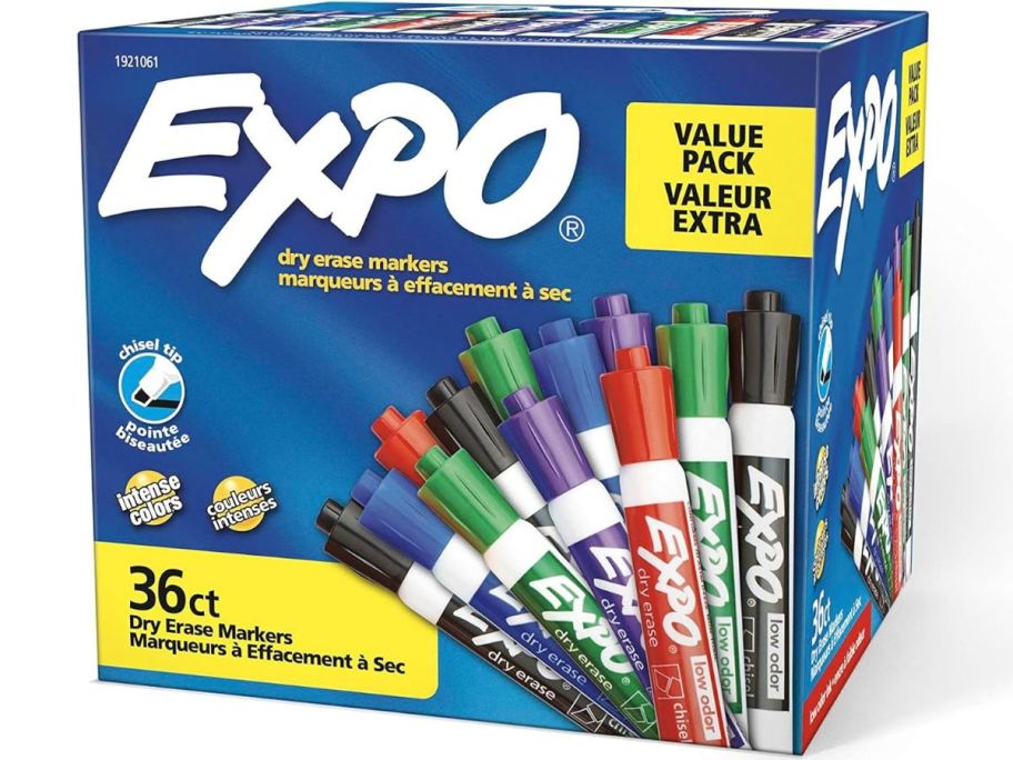 EXPO Low Odor Dry Erase Markers Assorted 36-Count stock image