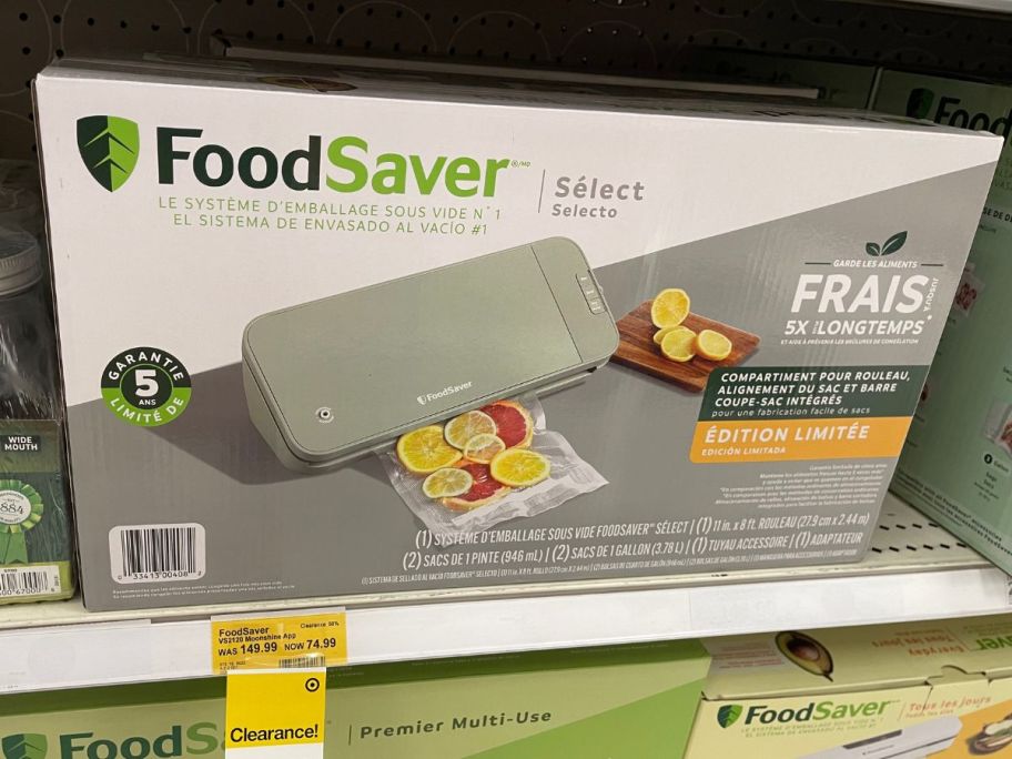 FoodSaver Select Vacuum Sealer Special Edition in box on shelf in store