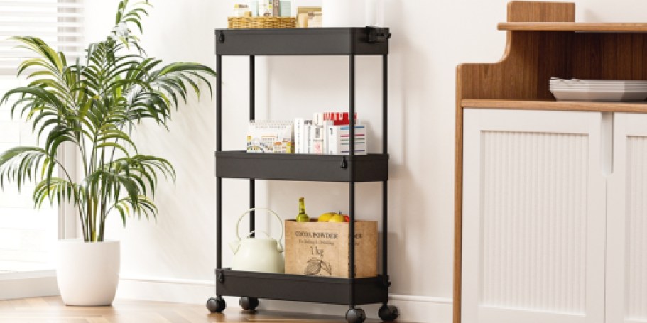 Slim 3-Tier Rolling Storage Cart Just $16.82 Shipped w/ Amazon Prime | Over 19K 5-Star Reviews!