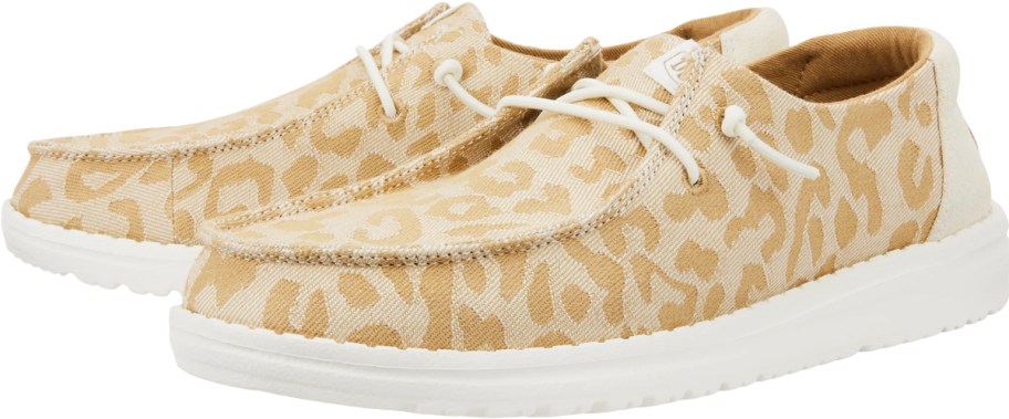tan leopard print heydude sneakers